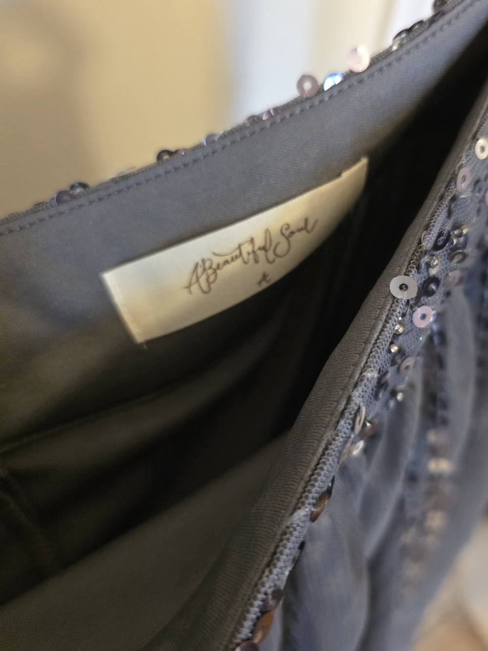 NWT. A Beautiful Soul. Sequin Tulle Skirt. Charcoal Grey. Size A (14/16) (1X)